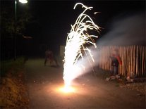 DSC00842 Man beachte Willi, wie er im Hintergrund Yuma festhält. Wir hatten alle Mühe, die Nuß zurückzuhalten, denn sie war total verrückt auf das Feuerwerk und wollte...