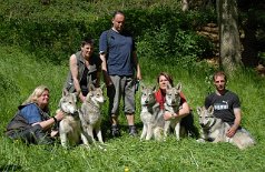 DSC_4426 Nochmal: Von links nach rechts: Grit mit Asgard, Martina mit Anni, Christian mit Tara, ich mit Timish und Alex mit Aiko.